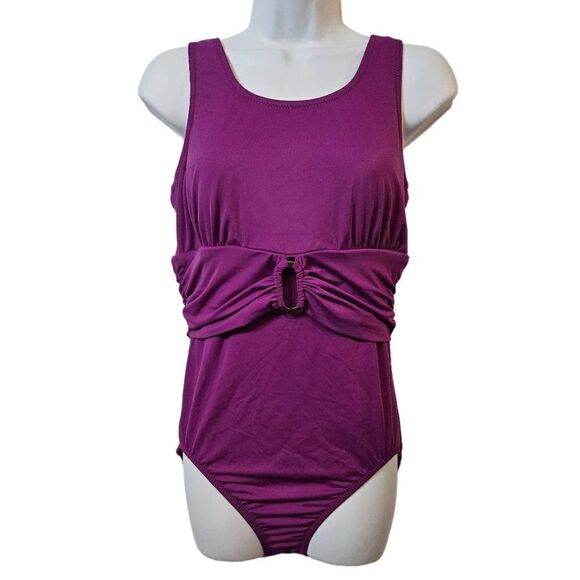 Lands End Fushia Color Swimsuit sz 10 - Picture 1 of 5